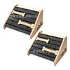 Escaleras y Rampas de Madera Maciza para Mascotas, Peldaños Antideslizantes para Cama de Perro, Escalera de Trepa para Perros Pequeños y Gatos, Estructura de Trepa de Madera Plegable