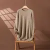 Vestido de Punto de Cachemira con Cuello Redondo para Mujer, Suéter Holgado Talla Grande, Nuevo Estilo Otoño e Invierno, Capa Base Adelgazante