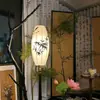 Luminária de chão estilo retro em forma de galho, estilo Zen Chinês, para sala de estar, sala de chá simples, luz ambiente de estudo, lanterna de tecido, luminária de pesca