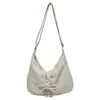 Bolsa Tote Grande Estilo Literário Retrô Tendência para Mulheres Primavera/Verão 2026 Bolsa Pequena de Ombro Transversal para o Dia a Dia com Laço