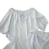 Pijama de Algodón Nube para Mujer, Conjunto de Dos Piezas de Verano, Pantalones Cortos de Manga Corta, Ropa de Casa Casual Simple con Estampado para Niña, Atuendo Elegante