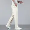 Pantalones Casuales de Alta Gama para Hombre Marca de Moda Corte Recto Holgado 2026 Nuevo Verano Delgados Elásticos Algodón Puro Pantalones Deportivos