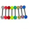 Ventas Directas de Fábrica Color Mixto Uñas Acrílicas para Lengua Anillo para Piercing de Lengua de Acero Inoxidable Joyería Suministro Caliente de Amazon
