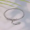 Fabricante en stock 3MM Cadena de hueso de serpiente de cobre Panjia barra hebilla de langosta pulsera ajustable DIY chapada en plata kc Oro Blanco k pulsera