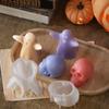 Molde de silicona para velas de aromaterapia, diseño de amapola, Halloween, con forma de calavera fantasma, 3D, estéreo, abrasivo, yeso, bricolaje