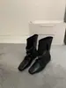 Estilo Europeo Nueva Colección Otoño 2026: Botines de Tobillo para Mujer con Punta Cuadrada, Tacón Oculto, Botas de Moda Versátiles Casuales Slip-On