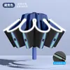 Paraguas automático invertido de 10K con doble varilla y recubrimiento negro para protección solar, adecuado tanto para días soleados como lluviosos. Personalizable para fines comerciales y publicitarios con diseño de logo gratuito