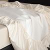 Conjunto de Lençol de Cama Matelassado Xadrez e Lyocell Respirável de Três Peças com Capa Protetora Simmons Aumentada Cor Pura Simples 1.5/1.8m