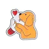 Broche Creativo y Personalizado con Forma de Perro de Dibujos Animados, Transfronterizo Europeo y Americano, Lindo Perrito Golden Retriever, Accesorios Metálicos para Mascotas al por Mayor