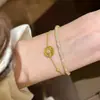 Retro Francés Diosa del Sol Hielo Triturado Chapado en Oro Brújula Solar Moda Lujo Ligero Viaje Diario Simple Pulsera Estrella Fugaz para Mujer