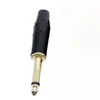 Plugue de áudio mono canal duplo 6,5/6,35 grande de dois núcleos grande de três núcleos banhado a ouro microfone cabeça de solda de microfone