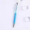 Caneta de Cristal com Tela Sensível ao Toque Cor Diamante Caneta Esferográfica de Metal presente pode ser fixado logo caneta esferográfica multifuncional caneta capacitiva