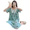 Pijama feminino verão manga curta plus size para menina gordinha camisola doce estilo princesa renda fofa roupa de casa