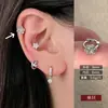 Brincos Minimalistas de Zircônia Estilo Coreano para Mulheres, Presilhas de Orelha Unisex Simples e Modernas, Brincos Versáteis Estilo Doce-Descolado