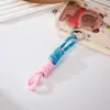 Colgante de llavero único y creativo hecho a mano con cuerda de nailon tejida, simple y versátil, accesorio de bolso con nudo romano en bloques de color
