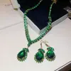 Aretes Colgantes de Diamante de Zirconia Ultrafina Collar Moda Cadena de Clavícula de Alta Gama Traje de Joyería Elegante de Lujo Ligero