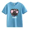 Comercio Exterior Americano Verano Pesado Color Sólido Estampado de Letras Algodón Manga Corta Camiseta Manga Media Ropa para Clase Padre-Hijo Ropa para Niños