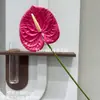 Flores Artificiais 3D Antúrio Vermelho Pequeno Antúrio Branco Antúrio Verde Antúrio Rosa Arranjos Florais de Casamento Toque Suave Borracha Decoração de Casa