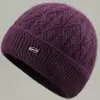 Nuevos Sombreros de Invierno para Mujeres de Mediana Edad y Mayores, Sombrero de Lana Cálido con Felpa para Abuela Señora Mayor, Sombrero de Punto Anti-Frío para Mamá