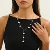 Colar Longo Estilo Boho com Pérolas em Formato Y Venda Quente Transfronteiriça Choker com Franja para Instagram Design de Nicho Y2K Acessórios Femininos