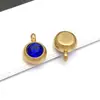Acero Inoxidable Agujero Vertical Doce Piedras de Nacimiento 6mm Piedra Brillante Piedra de la Suerte Colgante Colgante Accesorios para Joyería DIY Collar