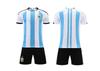 Conjunto de Uniforme de Fútbol de la Selección Nacional de Argentina Casa 22-23 Uniforme de Equipo para Hombre Jersey Ropa para Adultos y Niños Talla 14-2XL