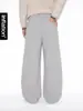 Roupas Masculinas Jie Zhan Calças com pregas duplas, perna curva, coleção outono/inverno 2026, calças de moletom esportivas com fleece de casca de ovo de peso pesado, calças casuais com forro de fleece