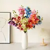 Flor Artificial Cattleya de 7 Cabezas en Tallo Único para Arreglo Floral de Boda Decoración, Material de Flor de Línea Cattleya para Decoración del Hogar Venta al por Mayor