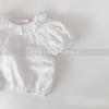 Ropa Coreana Nueva de Niña para Verano 2026 Camisa de Manga Corta con Encaje Calado Floral Elegante Linda a la Moda Estilo Muñeca