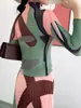 Vestido de Moda de Alta Calidad para Mujer Primavera y Otoño Camiseta Plegada Top para Mujer Falda Larga Conjunto de Dos Piezas Ins Trendy