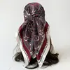 Moda Europea y Americana Pañuelo Cuadrado Grande de Flores de Anacardo Estampado Paisley Pañuelo de Seda Moda 90 Pañuelo para la Cabeza Envoltura para el Pecho Pañuelo Cuadrado Fabricante Venta al por Mayor Personalización