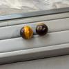 Pendientes Maillard de piedra de ojo de tigre natural para mujer, ligeros, de lujo, con diseño de nicho, de alta gama, estilo retro, de plata de ley 925.