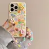 Flores Dopamina Coloridas Estilo Ins Adecuadas para Funda de Teléfono Apple 17/15 iPhone 14 3D 16 Pro Max para Mujeres