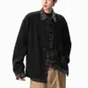 Chaqueta de Solapa Patchwork a Cuadros Falsa de Dos Piezas Hombres Mujeres Otoño Invierno Corte Limpio Estilo Old Money Chaqueta Gruesa para Pareja Cárdigan