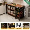 Estante de almacenamiento para cocina, cesta multifuncional para verduras, encimera de corte, estante de almacenamiento para microondas y utensilios de cocina, gabinete lateral, mesa multicapa