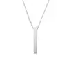 Venda Quente Transfronteiriça Aliexpress Personalizado Simples Espelho Retangular Tridimensional Colar Bastão Tridimensional Joias Masculinas e Femininas