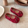 Zapatos Pequeños de Cuero Dopamine 2026 Primavera y Otoño Nuevos Estilo Coreano para Niñas Zapatos de Princesa Suela Suave con Lentejuelas y Mocasines de Boca Baja
