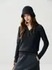 Suéter con Capucha de Cachemira Otoño Invierno 2026 para Mujer, Sudadera con Capucha de Punto de Media Botonadura, Sudadera Base Gruesa Holgada Informal