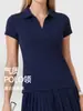 Top Deportivo Caijue para Mujer Cuello en V Polo de Secado Rápido Sensación Fresca Camiseta de Manga Corta con Cuello Polo Ropa para Golf Bádminton Tenis