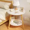 Mesa de centro redonda pequeña, simple para sala de estar uso doméstico mesita de noche, simple creativa tamaño pequeño mini mesa auxiliar para sofá