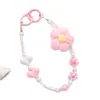Otoño e Invierno Nuevo Estilo Coreano Colgante de Bola de Felpa Hecho a Mano con Cuentas Colgante para Teléfono Móvil Pulsera Corta Cadena Antiperdida para Mujeres