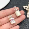 Brinquedo de Comida Artificial Estéreo DIY Homem de Gengibre Garrafa de Leite Cone com Pingente de Olho de Ovelha Pingente de Bolsa Acessórios para Corrente de Celular