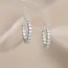 Brincos Elegantes da Moda Estilo Coreano para Mulheres Agulha de Prata S925 Geométricos de Alta Qualidade em Forma de C Brincos da Moda Versáteis Estilo ins