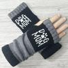 Guantes de Punto Cálidos y de Moda para Mujer de Otoño e Invierno, Guantes Cálidos para Exteriores de Medio Dedo con Hilo Acrílico y Diseño de Bloques de Color, Transfronterizo