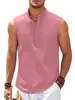 Primavera e Verão 2025 Nova Camisa Básica Masculina sem Mangas Amazon Europeia e Americana Casual para Uso Externo Masculino Colete Masculino