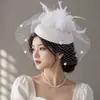 Tocados Europeos y Americanos Cheongsam de Amazon, Accesorios de Socialité de la Noche de Shanghái, Sombrero Pequeño de Novia de la República de China, Accesorio para el Cabello de Plumas Vintage