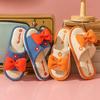 Zapatillas de Algodón y Lino con Lazo para Niñas Cuatro Estaciones Suela Gruesa y Suave Antideslizante para Pareja Transpirables de Lino para Interior Venta al por Mayor Lino Muebles para el Hogar