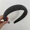 Diadema de Punto Gris de Alta Gama para Mujer, Borde Ancho, Antideslizante, Versátil, para la Parte Superior Alta del Cráneo, Accesorios para el Cabello, Lazo para el Cabello de Moda Retro