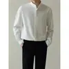 Nueva camisa de hombre de lujo ligero con cuello alto, manga corta, versátil para el trabajo y el día a día, corte slim, alta calidad, con caída
