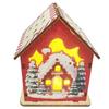 Adornos navideños de madera para escritorio, casa pequeña luminosa, diseño de escena de árbol de Navidad, regalos navideños para niños